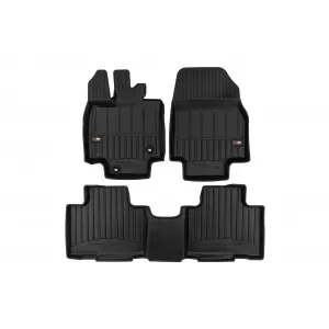 image-53-Specific rubber mats suitable for Toyota Highlander after 2019, 3-piece set, black color, with 24-month warranty