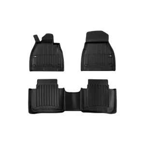 image-58-Specific rubber mats suitable for Mercedes EQS V297 sedan after 2021, 3-piece set, black color, with 24-month warranty