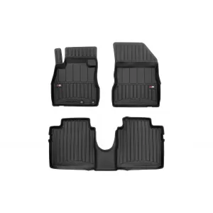 image-69-Specific rubber mats suitable for Nissan Note hatchback 2012-2017, 3-piece set, black color, with 24-month warranty