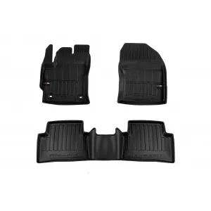 image-70-Specific rubber mats suitable for Toyota Corolla Cross FWD, Cross Hybrid after 2022, 3-piece set, black color, with 24-month warranty