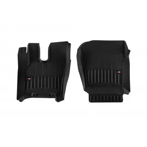 image-74-Specific rubber mats from Frogum 3D ProLine series suitable for DAF XD after 2022 for version with right cinema seat, 2-piece set, black color, with 24-month warranty