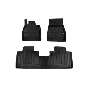 image-76-Specific rubber mats suitable for Mercedes EQS SUV X296 after 2022, 3-piece set, black color, with 24-month warranty