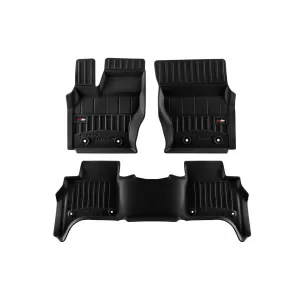 image-6-Specific rubber mats suitable for Range Rover Sport 2013-2022 from Frogum 3D ProLine series, 3-piece set, black color, with 24-month warranty