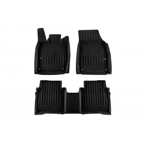 image-35-Specific rubber mats suitable for Volkswagen ID.7 after 2023, 3-piece set, black color, with 24-month warranty