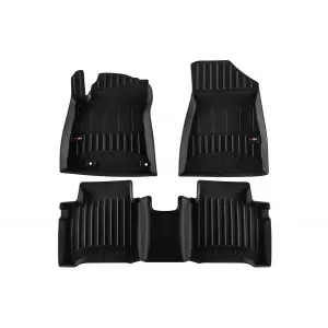 image-48-Specific rubber mats suitable for Kia Niro Hybrid after 2022, 3-piece set, black color, with 24-month warranty