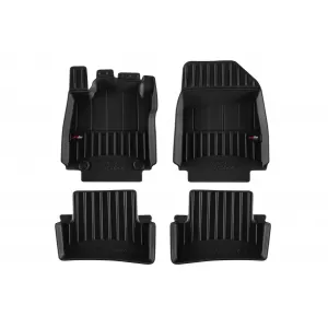 image-66-Specific rubber mats suitable for Renault Clio 2012-2020, 4-piece set, black color, with 24-month warranty from Frogum 3D ProLine series.