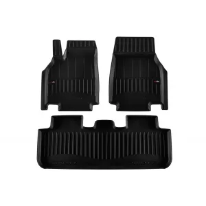 image-68-Specific rubber mats suitable for Tesla Model Y after 2025, 3-piece set, black color, with 24-month warranty
