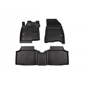 image-69-Specific rubber mats suitable for Dacia Duster AWD, mild hybrid, after 2024, 3-piece set, black color, with 24-month warranty from Frogum 3D ProLine series.