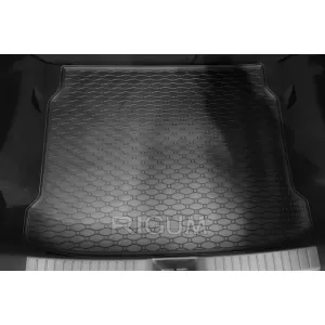 Rubber trunk mat by Rigum suitable for Mazda 3 hatchback after 2019, black