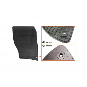 Specific rubber mats suitable for VW Touareg, Porsche Cayenne 2010-2018, 4-piece set, black color-image-6226360