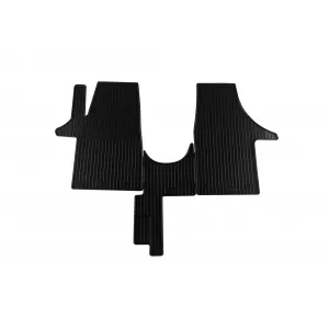 image-72-Specific rubber mats suitable for VW T5 2003-2015, T6 after 2015, 3 seats, 3-piece set, black color