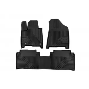 Specific rubber mats suitable for Hyundai Santa Fe after 2023 with 7 seats, 3-piece set, black color