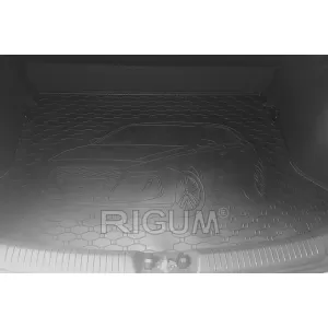 Covoraș din cauciuc pentru portbagaj de la Rigum, potrivit pentru Hyundai i30 hatchback după 2017, cu logo-ul siluetei vehiculului, negru-image-6227339