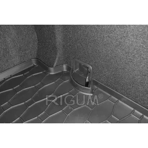Covoraș din cauciuc pentru portbagaj de la Rigum, potrivit pentru Hyundai i30 hatchback după 2017, cu logo-ul siluetei vehiculului, negru-image-6227340