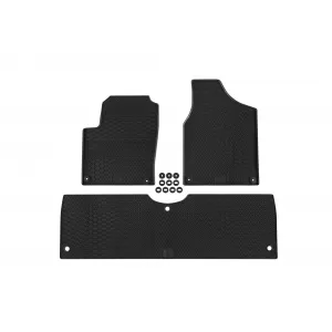 Specific rubber mats from Geyer & Hosaja suitable for Ford Galaxy 1995-2006, Seat Alhambra, VW Sharan 1995-2010, 5 seats, 3-piece set, black color