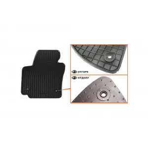 Specific rubber mats suitable for Seat Altea 2004-2015, Toledo 2004-2009, 4-piece set, black color-image-6227900