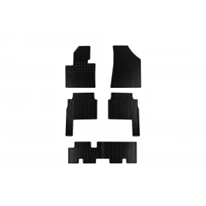 Specific rubber mats suitable for Kia Sorento after 2009, 7 seats, 6 parts, black