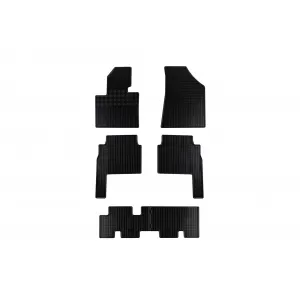 Specific rubber mats suitable for Kia Sorento after 2009, 7 seats, 6 parts, black