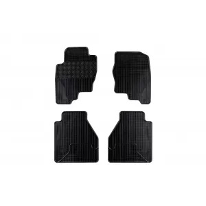 Specific rubber mats suitable for Nissan Navara after 2005, Pathfinder after 2006, 4-piece set, black color-image-6228683