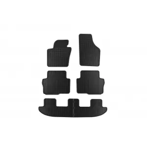 Specific rubber mats suitable for Seat Alhambra, VW Sharan after 2010, 7 seats, 6 parts, black