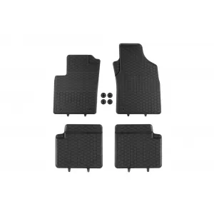 Specific rubber mats from Geyer & Hosaja suitable for Fiat 500 2007-2024, Panda 2003-2012, Ford Ka 2008-2016, 4-piece set, black color