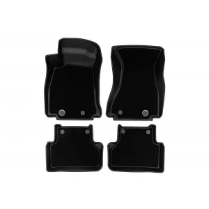 Tappetini in gomma e moquette 2 in 1 adatti per Audi A4 B9 2015-2023, A5 Sportback F5 2016-2024 della serie Frogum 5D Race Rock, set da 4 pezzi, colore nero-image-6232575