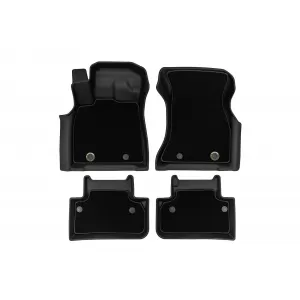 Tappetini in gomma e moquette 2 in 1 adatti per Audi Q5 dopo il 2016, Q5 Sportback dopo il 2020, set da 4 pezzi, colore nero della serie Frogum 5D Race Rock-image-6232581