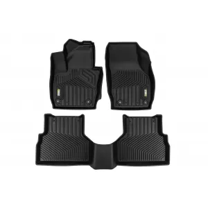 Tappetini in gomma e moquette 2 in 1 adatti per Audi Q3 2011-2018 della serie Frogum 5D Race Rock, 3 pezzi, neri-image-6232586