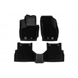 Tappetini in gomma e moquette 2 in 1 adatti per Audi Q3 2011-2018 della serie Frogum 5D Race Rock, 3 pezzi, neri-image-6232588