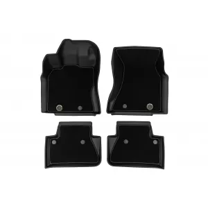 Tappetini in gomma e moquette 2 in 1 adatti per Porsche Macan 2013-2024 della serie Frogum 5D Race Rock, set da 4 pezzi, colore nero-image-6232595