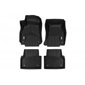 Tappetini in gomma e moquette 2 in 1 adatti per Audi A6 C8 dopo il 2018 della serie Frogum 5D Race Rock, set da 4 pezzi, colore nero-image-6232618