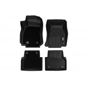 Tappetini in gomma e moquette 2 in 1 adatti per Audi A6 C8 dopo il 2018 della serie Frogum 5D Race Rock, set da 4 pezzi, colore nero-image-6232619