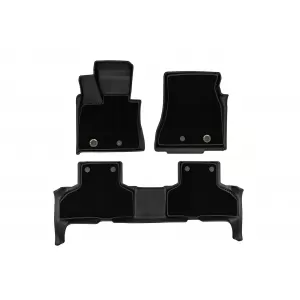 Tappetini in gomma e moquette 2 in 1 adatti per BMW X5 F15 2013–2018 della serie Frogum 5D Race Rock, 3 pezzi, neri-image-6232626