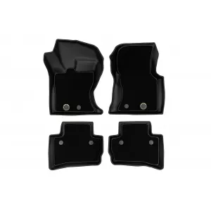 Tappetini in gomma e moquette 2 in 1 adatti per Range Rover Velar dopo il 2017 della serie Frogum 5D Race Rock, set da 4 pezzi, colore nero-image-6232646