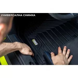 Tappetini in gomma e moquette 2 in 1 adatti per Range Rover Velar dopo il 2017 della serie Frogum 5D Race Rock, set da 4 pezzi, colore nero-image-6232647