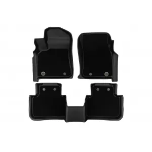 Tappetini in gomma e moquette 2 in 1 adatti per Porsche Cayenne dopo il 2017, Volkswagen Touareg dopo il 2018, set da 3 pezzi, colore nero della serie Frogum 5D Race Rock-image-6232658