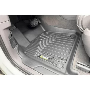 Tappetini in gomma e moquette 2 in 1 adatti per Porsche Cayenne dopo il 2017, Volkswagen Touareg dopo il 2018, set da 3 pezzi, colore nero della serie Frogum 5D Race Rock-image-6232662