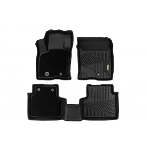 Tappetini in gomma e moquette 2 in 1 adatti per Ford Kuga dopo il 2019 della serie Frogum 5D Race Rock, set da 3 pezzi, colore nero-image-6232680