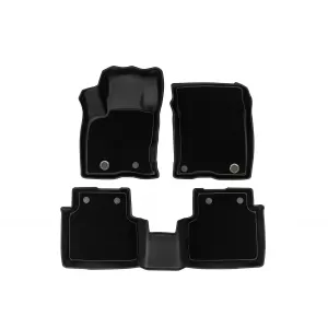 Tappetini in gomma e moquette 2 in 1 adatti per Ford Kuga dopo il 2019 della serie Frogum 5D Race Rock, set da 3 pezzi, colore nero-image-6232681