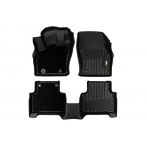 Tappetini in gomma e moquette 2 in 1 adatti per Audi Q3 dopo il 2018, Q3 Sportback dopo il 2019, set da 4 pezzi, colore nero della serie Frogum 5D Race Rock-image-6232686
