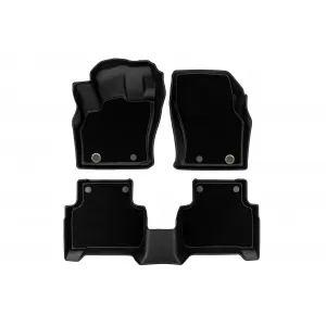 Tappetini in gomma e moquette 2 in 1 adatti per Audi Q3 dopo il 2018, Q3 Sportback dopo il 2019, set da 4 pezzi, colore nero della serie Frogum 5D Race Rock-image-6232687