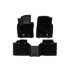 Tappetini in gomma e moquette 2 in 1 adatti per Lexus ES dopo il 2018, set da 3 pezzi, colore nero della serie Frogum 5D Race Rock-image-6232701