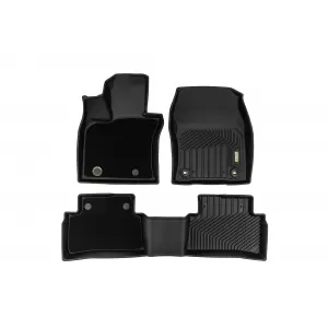 Tappetini in gomma e moquette 2 in 1 adatti per Lexus UX dopo il 2018, set da 3 pezzi, colore nero della serie Frogum 5D Race Rock-image-6232728