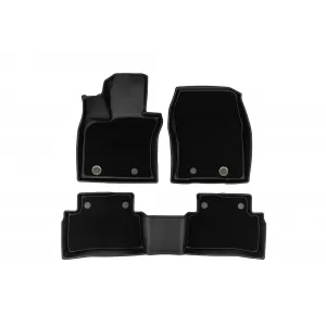 Tappetini in gomma e moquette 2 in 1 adatti per Lexus UX dopo il 2018, set da 3 pezzi, colore nero della serie Frogum 5D Race Rock-image-6232729