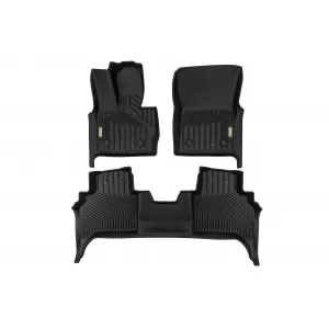 Tappetini in gomma e moquette 2 in 1 adatti per Mercedes G class W464 2018-2023, W465 dopo il 2024, della serie Frogum 5D Race Rock, set da 3 pezzi, colore nero-image-6232734