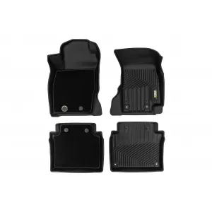 Tappetini in gomma e moquette 2 in 1 adatti per Audi A8 D5 sedan dopo il 2017, set da 4 pezzi, colore nero della serie Frogum 5D Race Rock-image-6232751