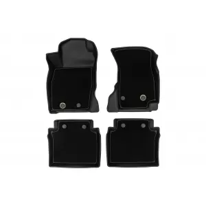 Tappetini in gomma e moquette 2 in 1 adatti per Audi A8 D5 sedan dopo il 2017, set da 4 pezzi, colore nero della serie Frogum 5D Race Rock-image-6232752
