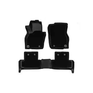 Tappetini in gomma e moquette 2 in 1 adatti per Mazda CX-60 dopo il 2022 della serie Frogum 5D Race Rock, set da 3 pezzi, colore nero-image-6232759
