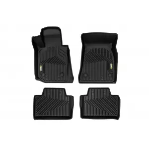 Tappetini in gomma e moquette 2 in 1 adatti per BMW 4 Series G26 Gran Coupe dopo il 2021, della serie Frogum 5D Race Rock, set da 4 pezzi, colore nero-image-6232780