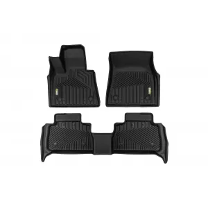Tappetini in gomma e moquette 2 in 1 adatti per BMW X6 G06 dopo il 2019 della serie Frogum 5D Race Rock, set da 3 pezzi, colore nero-image-6232787